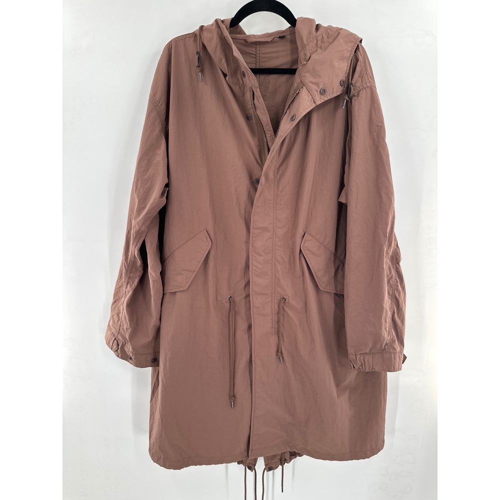 Uniqlo Hooded Parka Jacket Lightweight Drawstring Coat - Picture 2 of 6